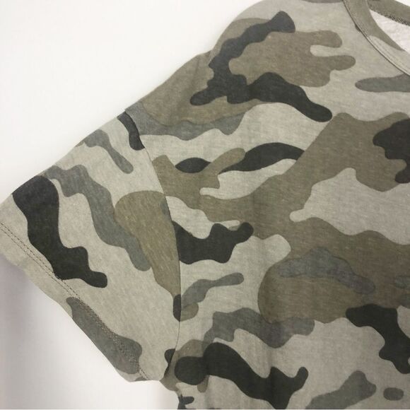 ZARA | Camouflage Boxy Short Sleeve Semi Cropped Green/Black Tee Women’s Size M - Picture 5 of 8